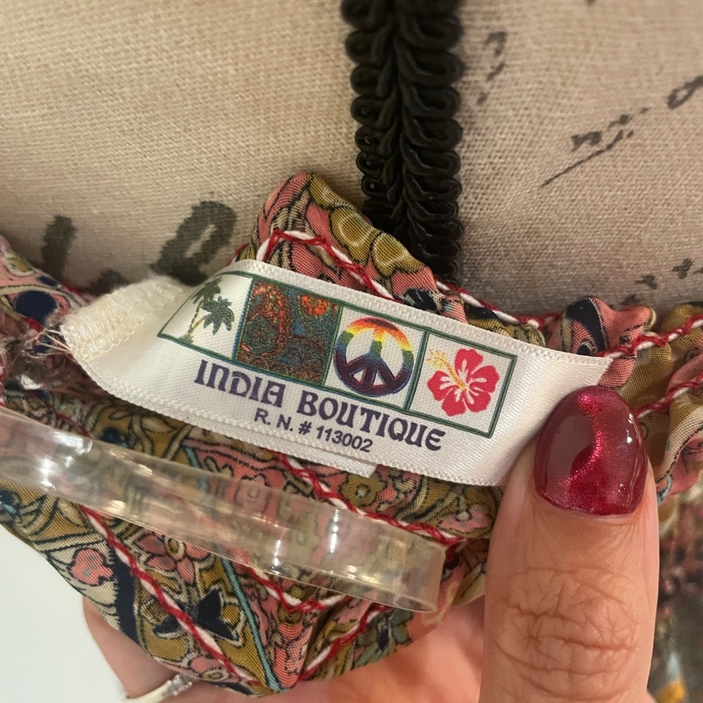 India Boutique Boho Patchwork Strapless Short Dre… - image 7